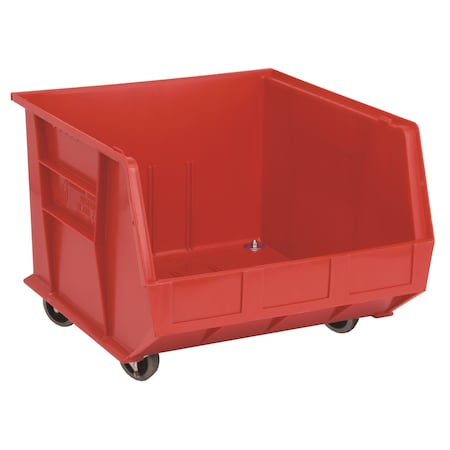 Quantum Storage Systems Hang & Stack Storage Bin, Polypropylene, Red, 14 in H QUS275MOBRD